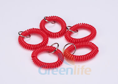 Изготовленный на заказ универсальный спиральный браслет Кейчайн, красный пластиковый держатель ключа запястья