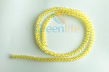 Просвечивающий желтый Ретрактабле шнур катушки, плоский спиральный поводок катушки маленького глотка длина в 1 метр