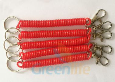 Материал ПУ Эко красного ключевого спирального продукта безопасности ключевых цепей катушки дружелюбный сильный