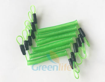 кабеля катушки спирали весны стального провода 70КМ зеленый цвет длинного прозрачный с двойными петлями шнура