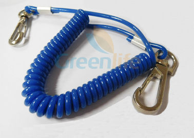 Свернутый спиралью Бунге стоп Тетер шнура талрепа покрытый синью падая с кнопкой к щелчковому дизайну